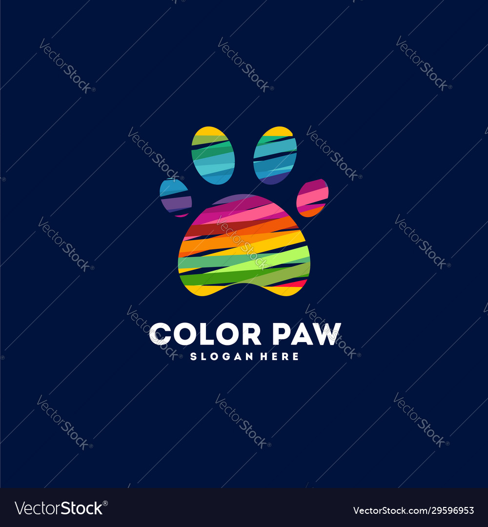 Abstract pet paw logo designs concept colorful