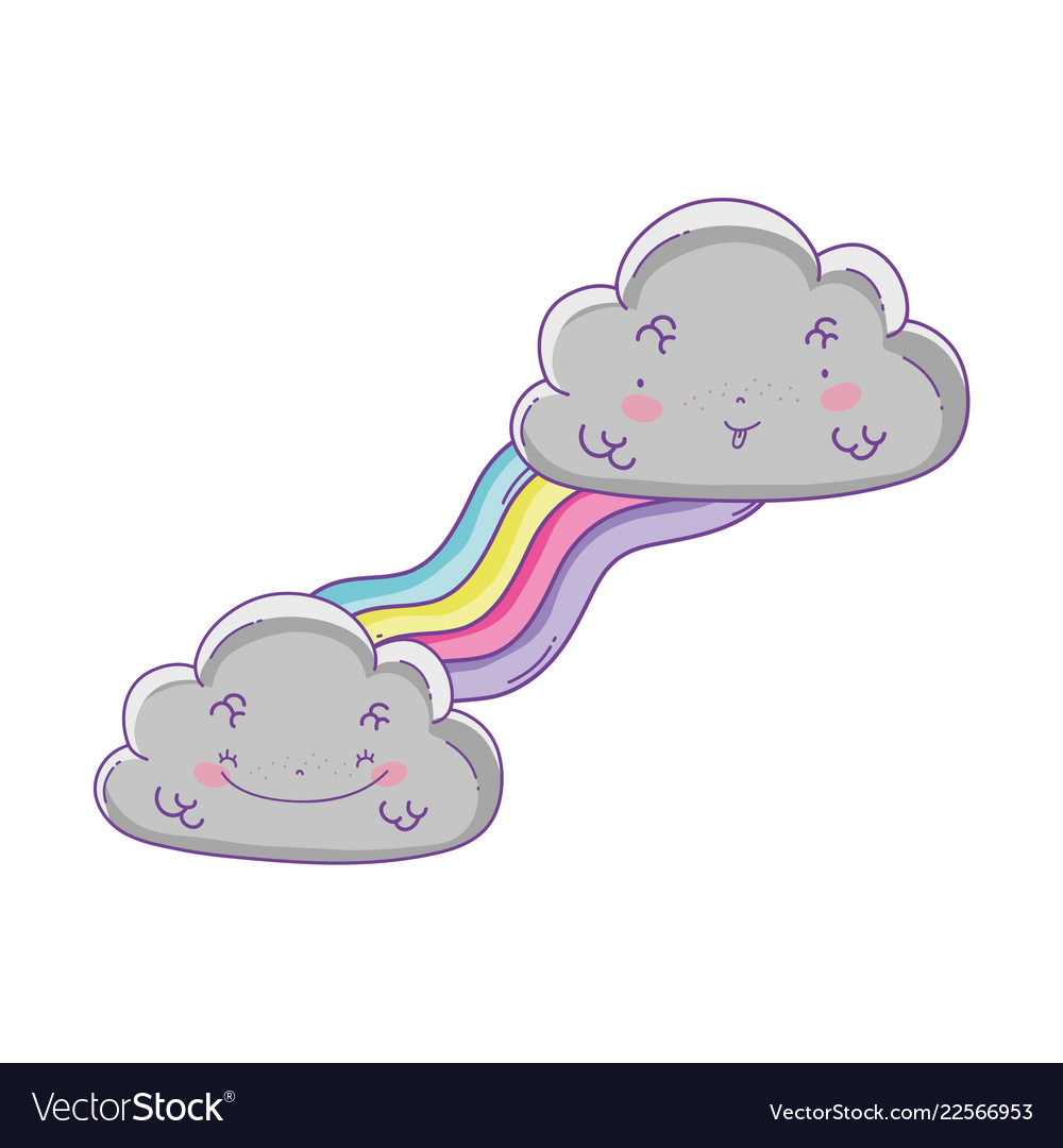 Cloud and rainbow cute cartoon