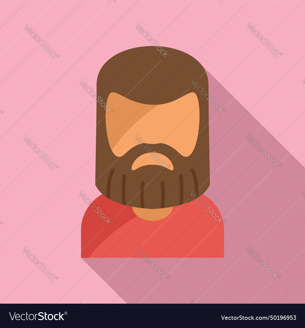 Creative beard icon flat fashion man Royalty Free Vector