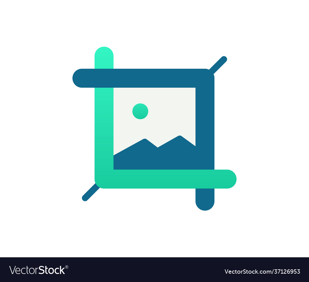 Crop edit resize single isolated icon vector image Crop edit resize single isolated icon
