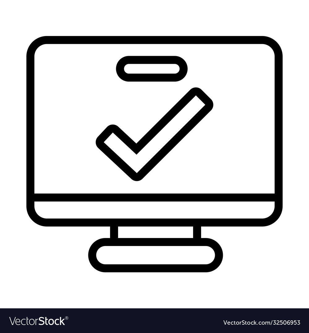 Desktop-Computer mit Kontrollsymbolzeilen-Symbol