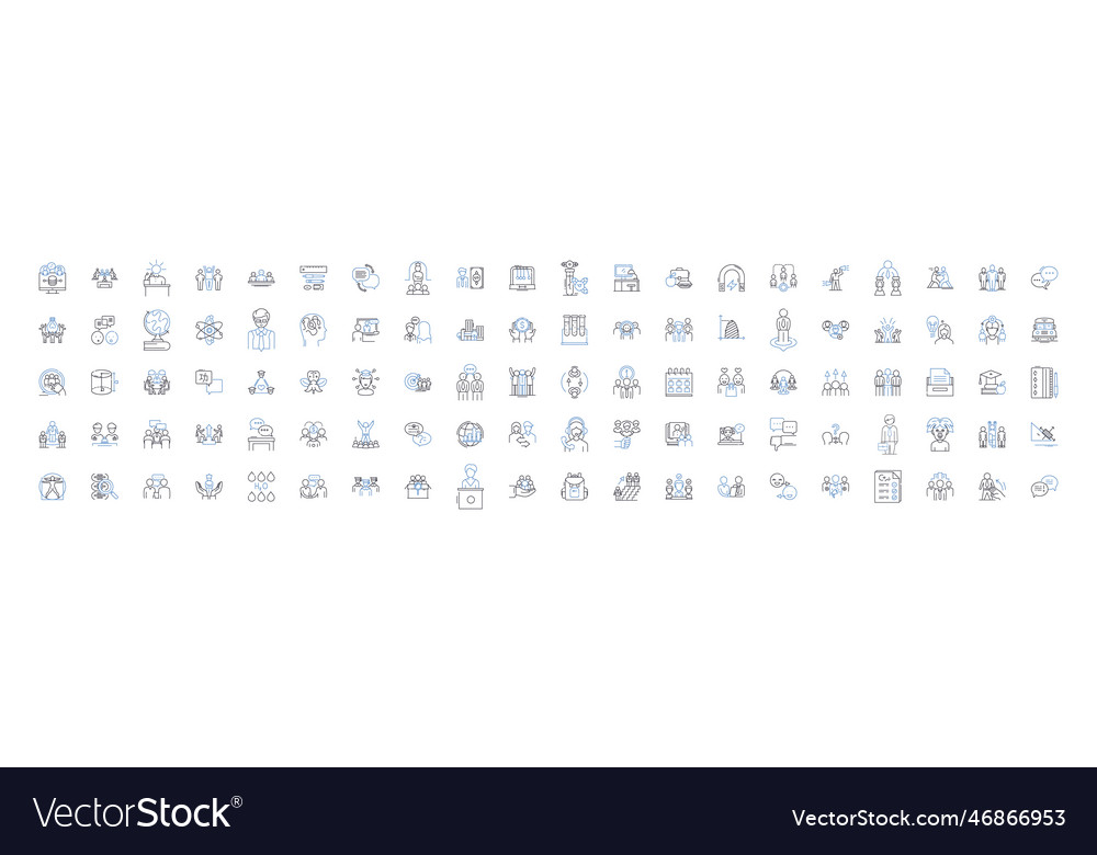Guidance and direction line icons collection vector image Guidance and direction line icons collection