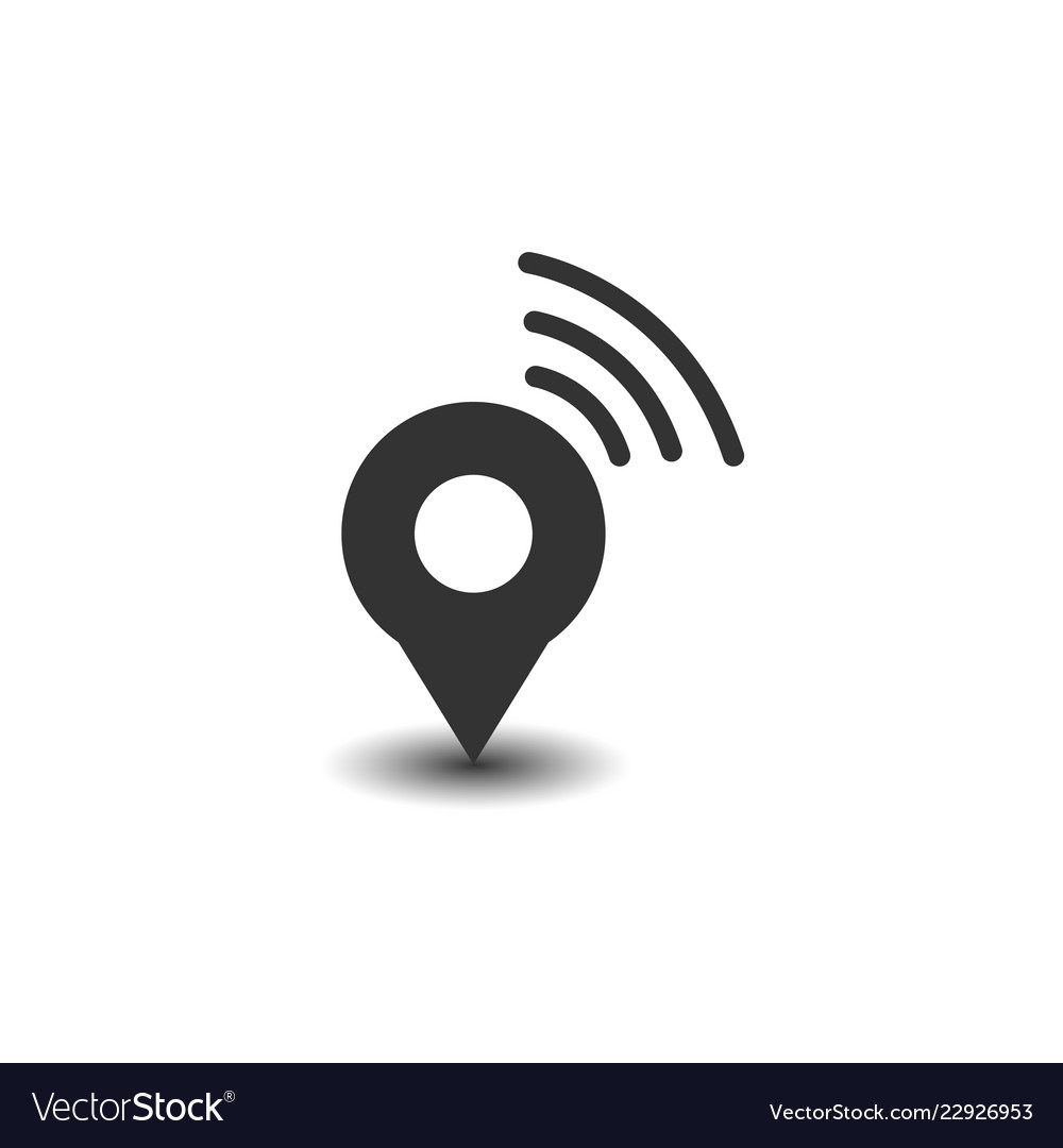 Map pointer with wi fi symbol icon image