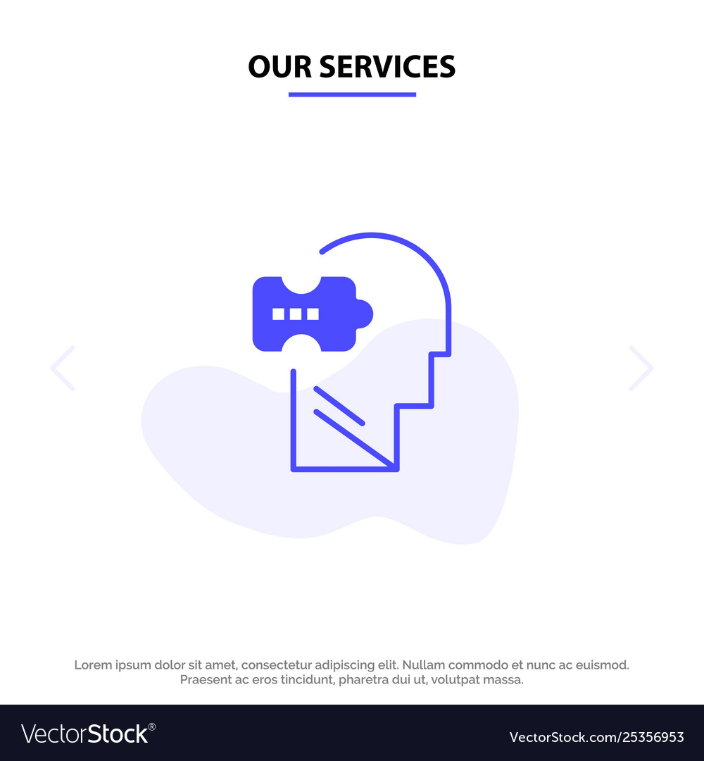 Our services logic mind problem solving solid Vector Image Our services logic mind problem solving solid