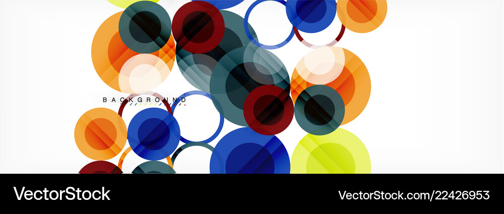 Overlapping circles design background Royalty Free Vector