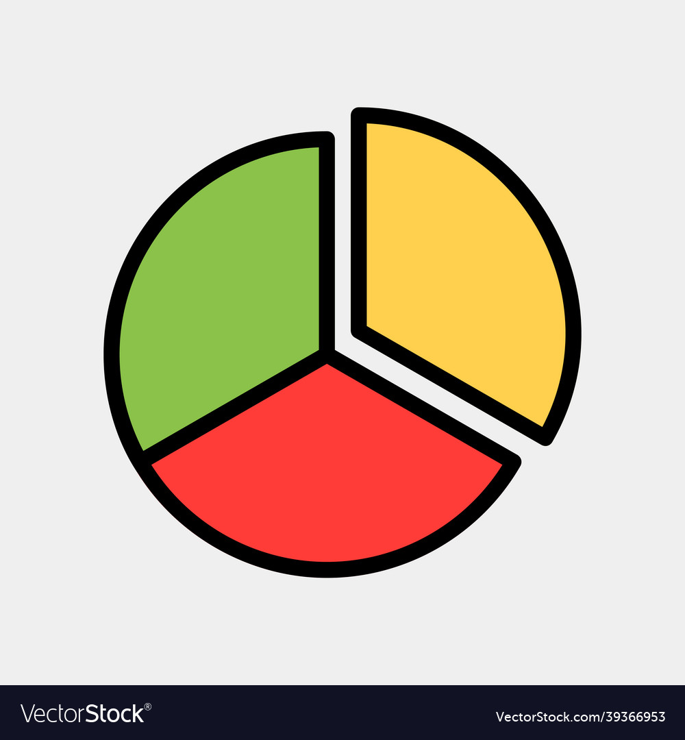 Pie chart icon in filled line style for any vector image Pie chart icon in filled line style for any