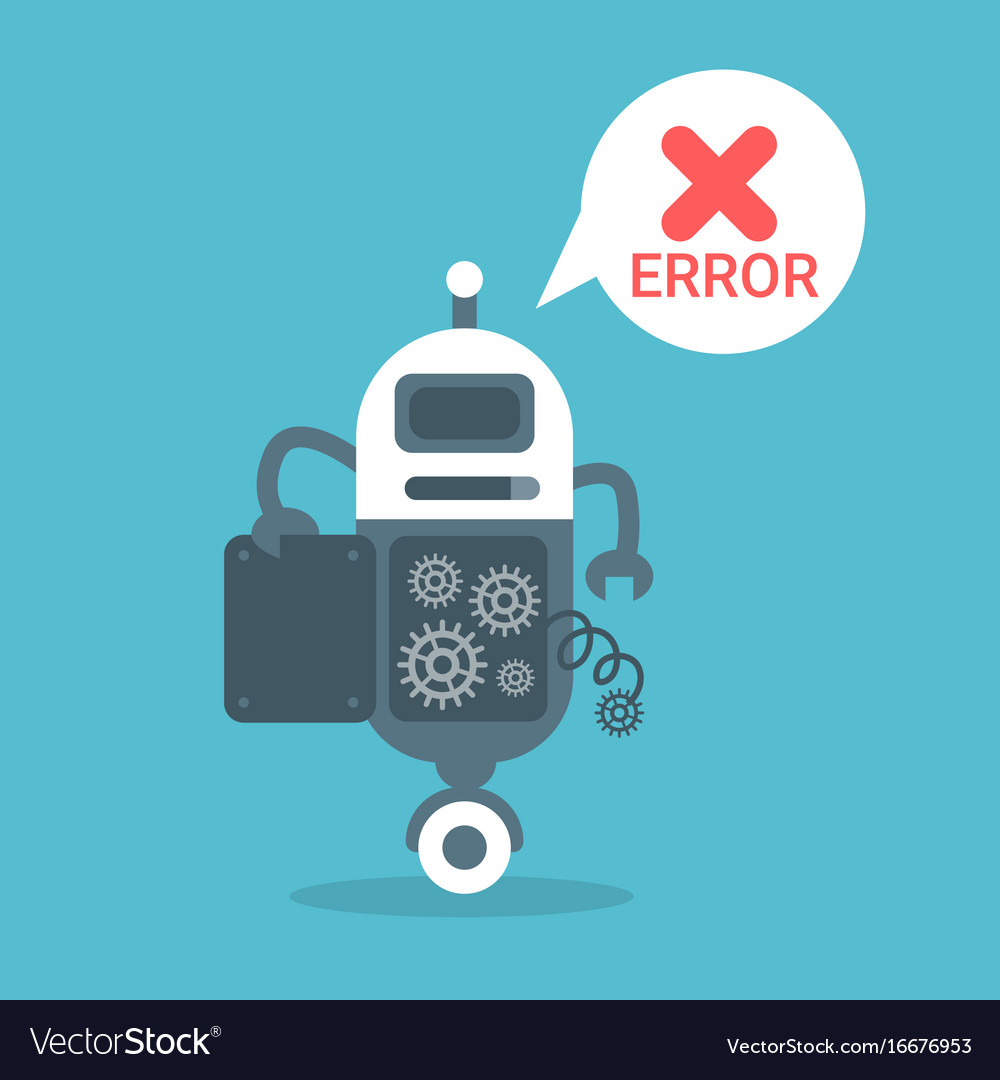 Robot Error Icon - Technology Concept