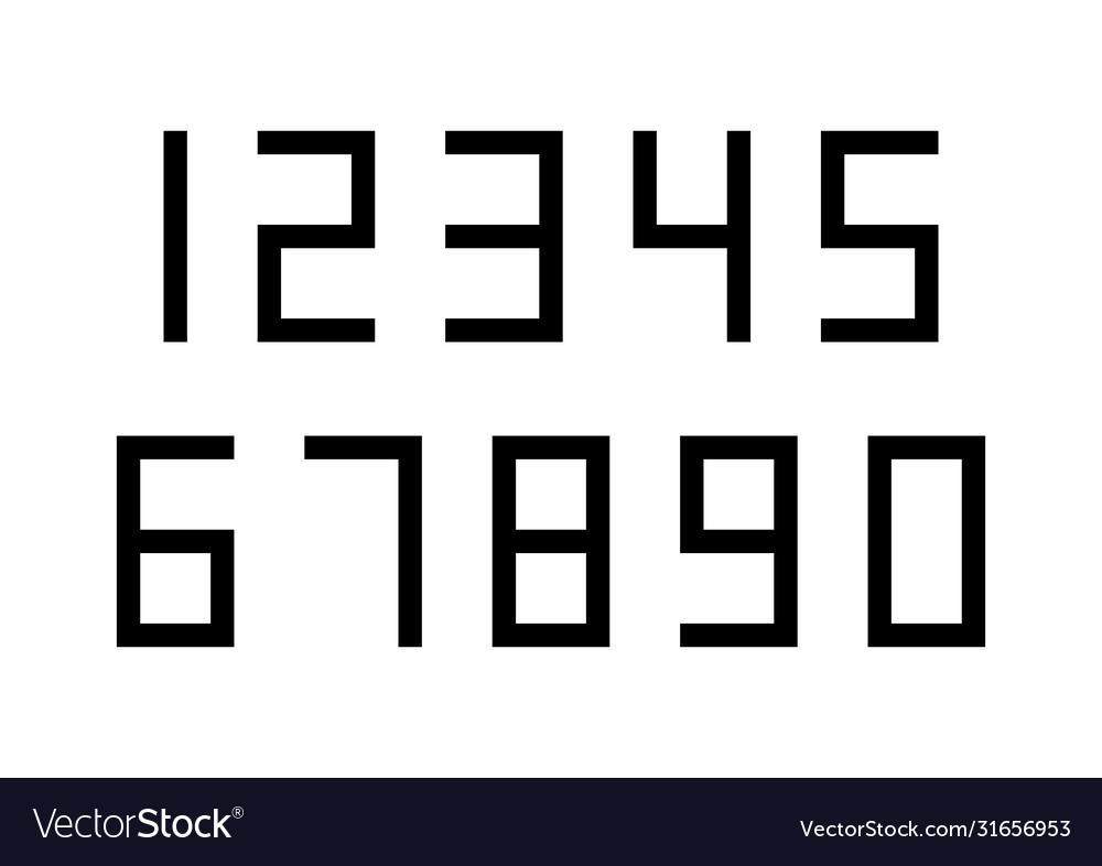 Set numbers with black typography design