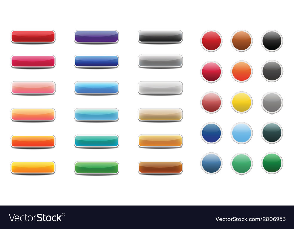 Set of colored web buttons