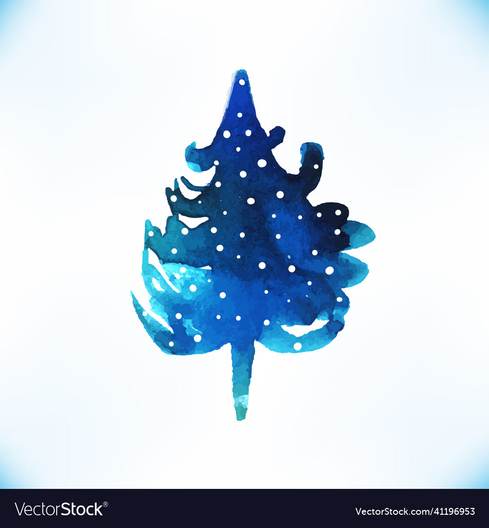 Watercolor christmas tree