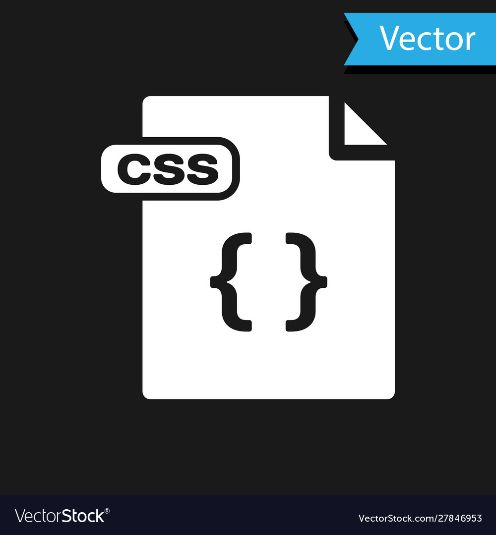 White css file document download button icon vector image White css file document download button icon