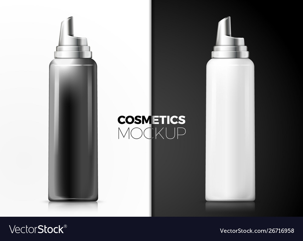 3d realistic foam bottles black and white