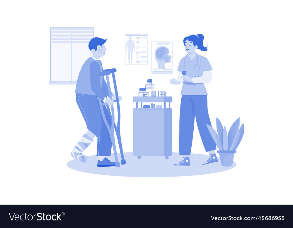 Ein physischer Therapeut hilft Patienten sich zu erholen vector image Ein physischer Therapeut hilft Patienten sich zu erholen