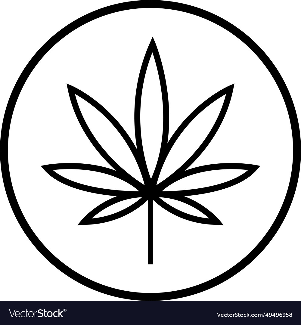 Cannabis leaf icon hemp marijuana symbol