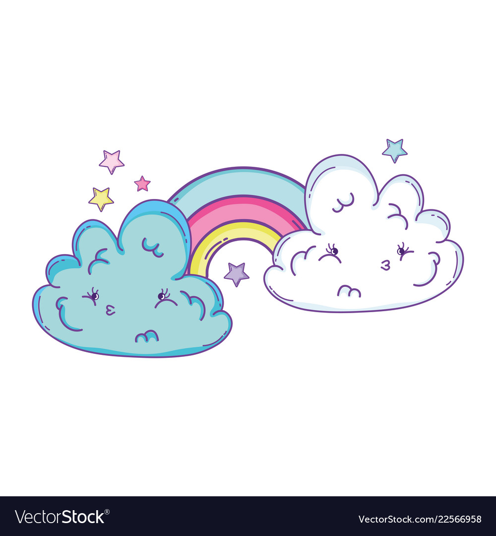 Cloud and rainbow cute cartoon