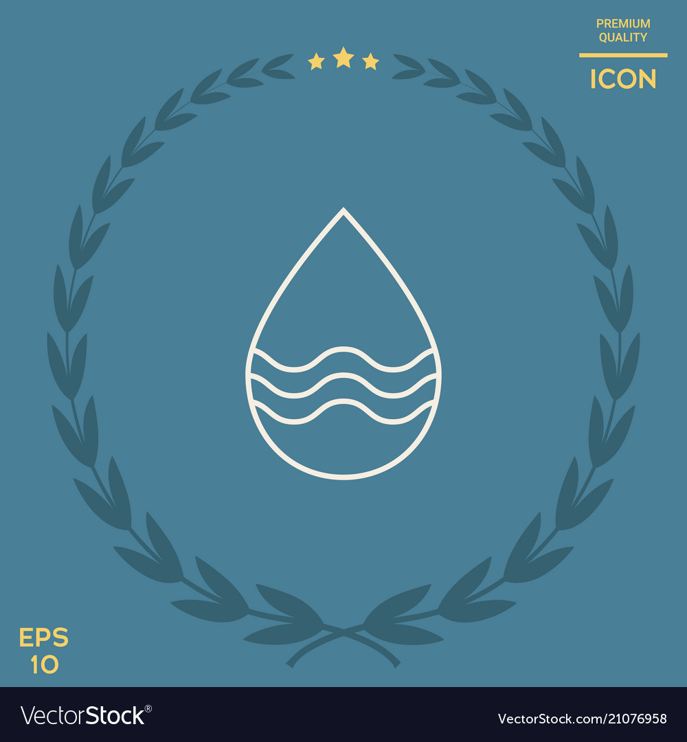 Drop line icon with waves