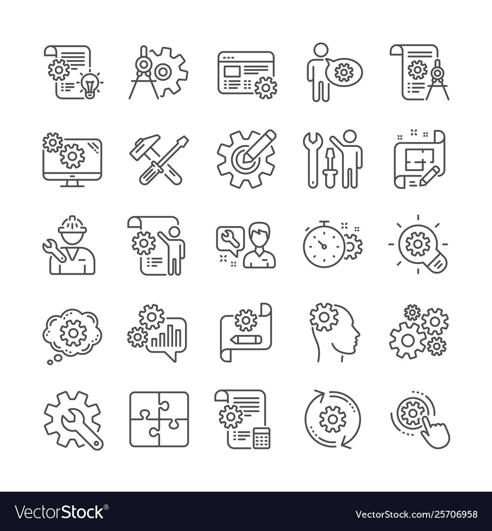Engineering Line Icons - Tools & Concepts