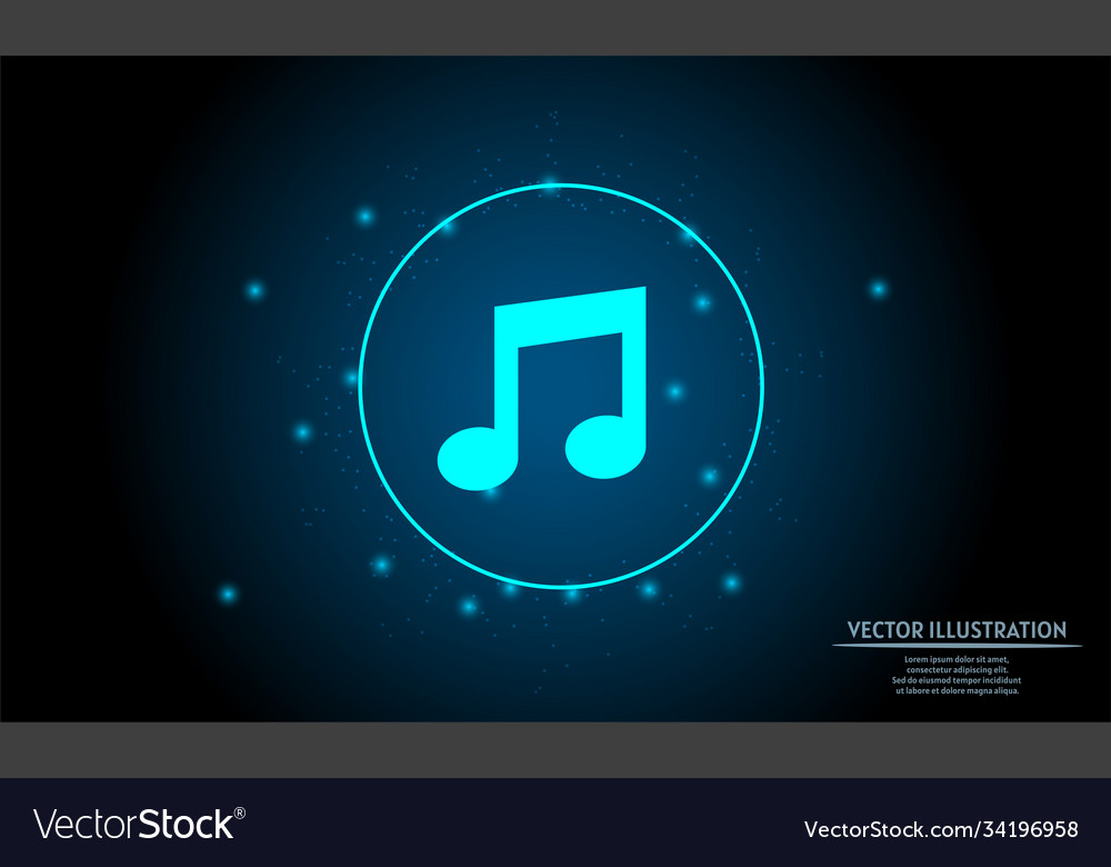 Glowing music on dark blue background Royalty Free Vector