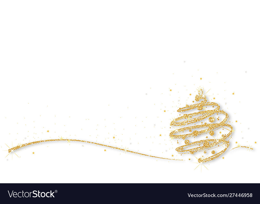 Gold glittering xmas ball on white