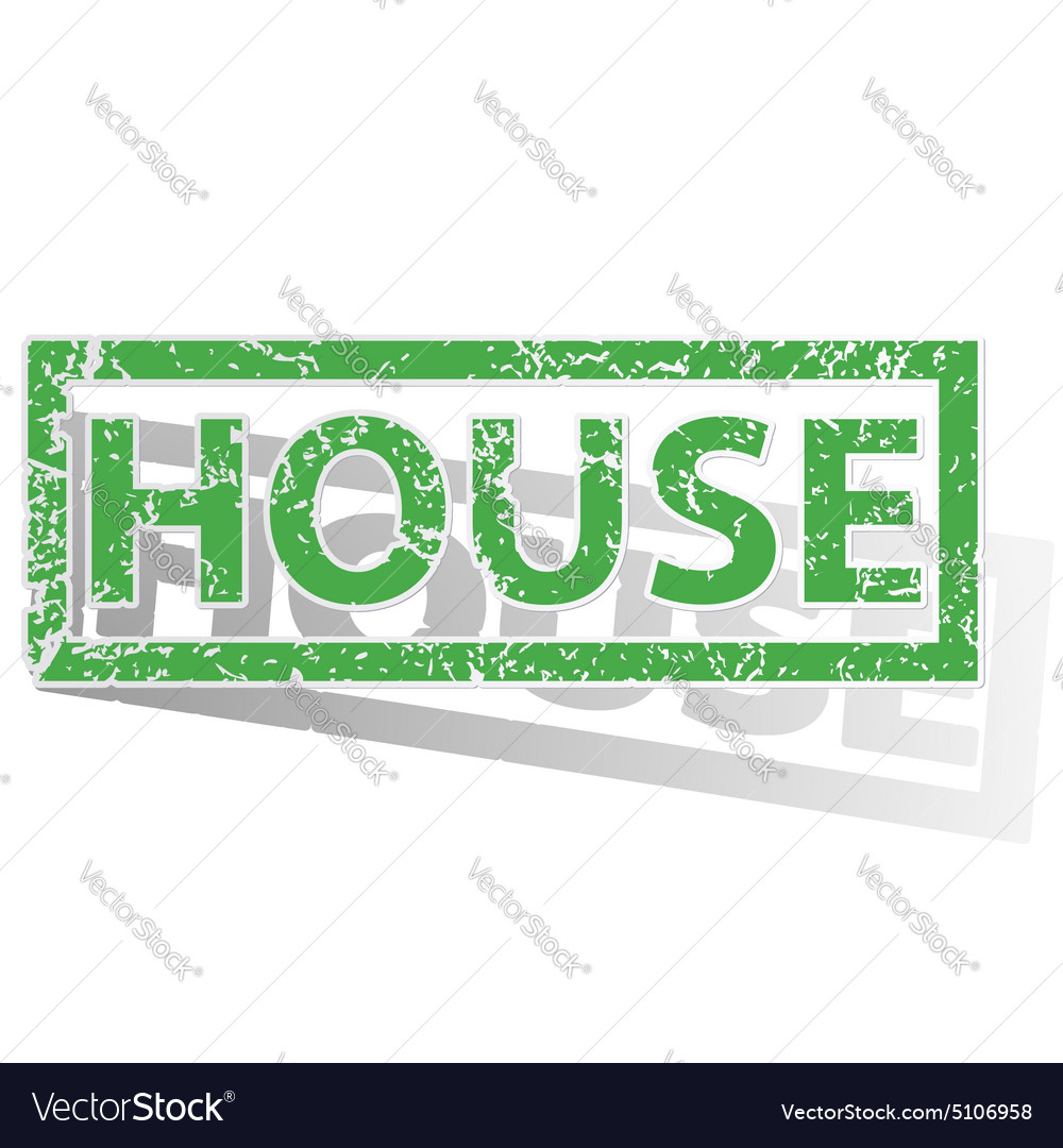 Green outlined house stamp Royalty Free Vector Image