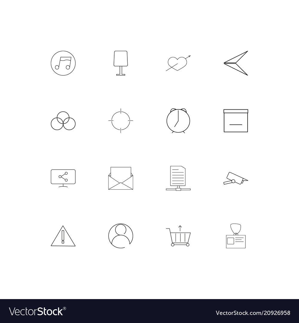 Internet technologies linear thin icons set