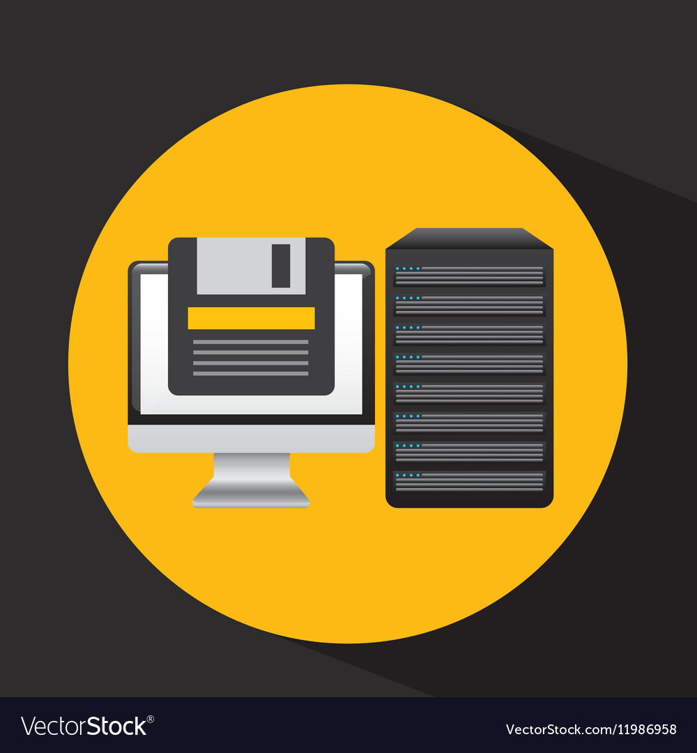 Pc data base floppy disk arrow