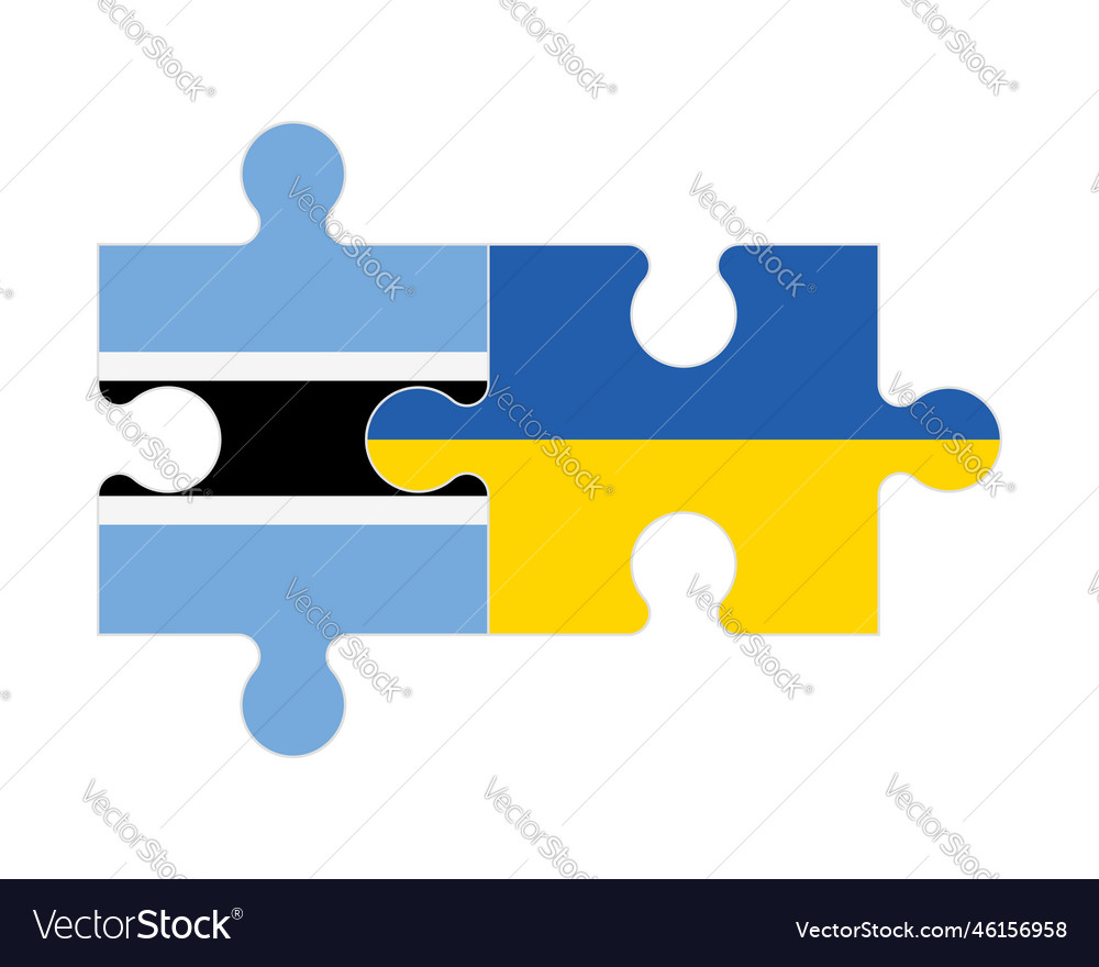 Puzzle of flags botswana and ukraine