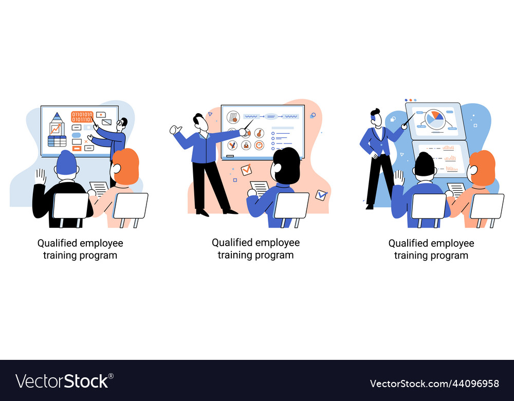 Qualified employee training program refresher Vector Image