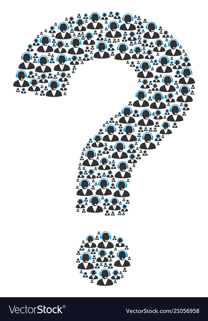 Question mark shape of support operator icons vector image Question mark shape of support operator icons