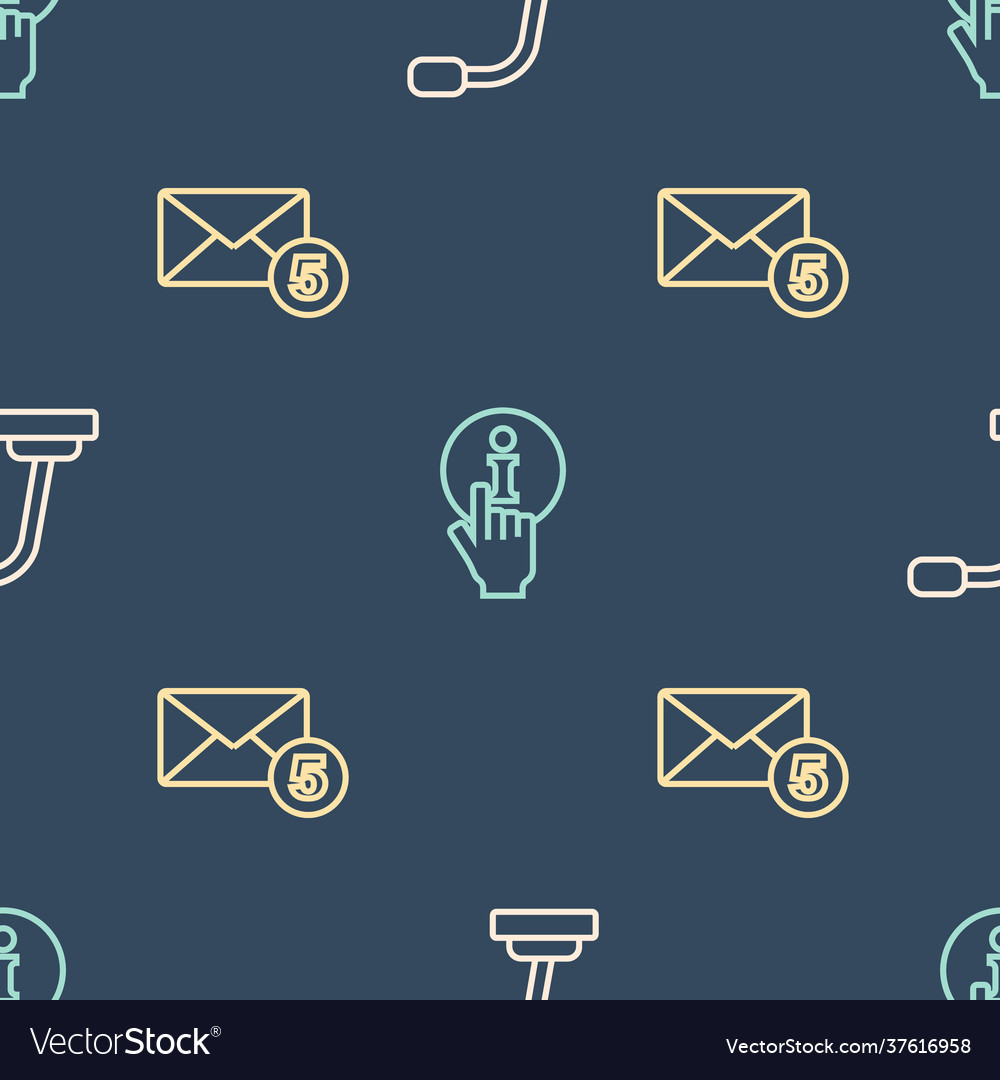 Set line microphone new email incoming message vector image Set line microphone new email incoming message