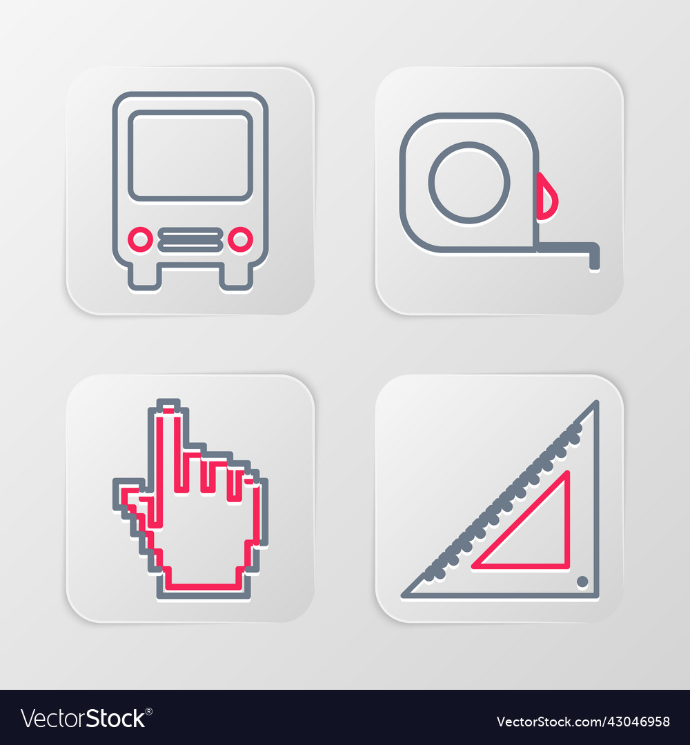 Set Zeile dreieckige Herrscher Pixel Hand Cursor