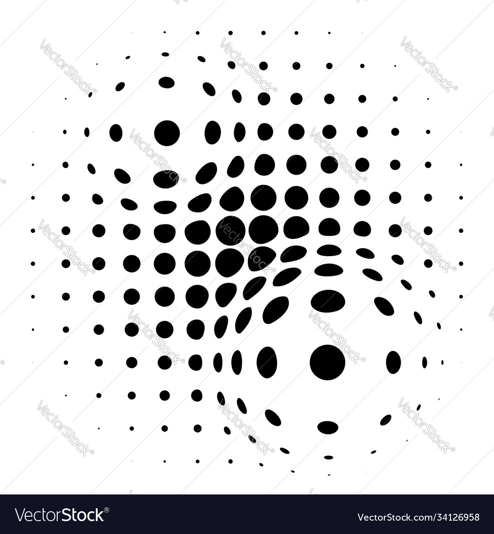 Spherical distortion halftone dots element orb