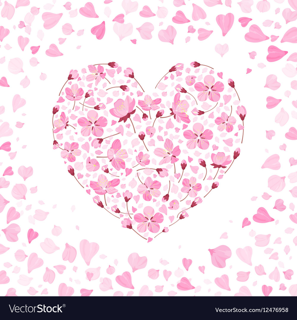 Spring background with gentle heart from