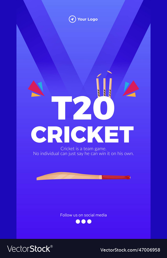 t20-cricket-world-cup-portrait-template-design-vector-image