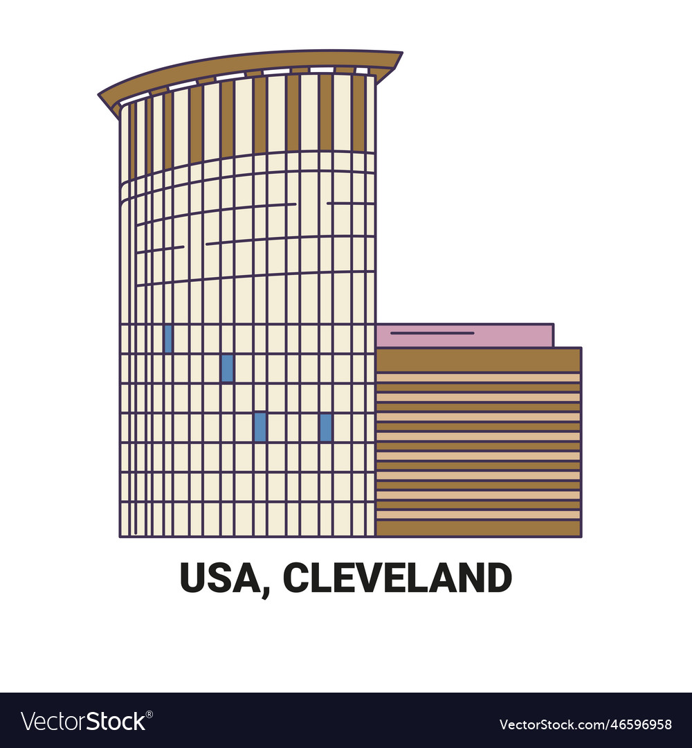 Usa cleveland travel landmark Royalty Free Vector Image