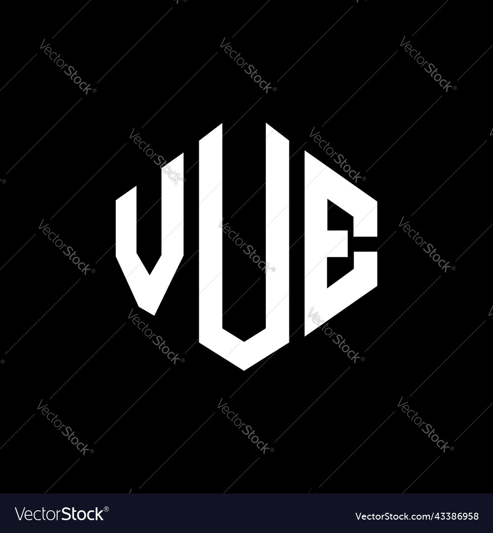 Vue letter logo design with polygon shape