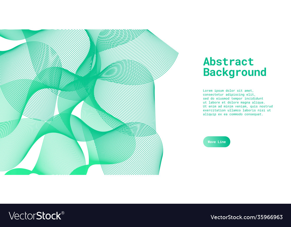 Abstract background with dynamic green wave lines vector image Abstract background with dynamic green wave lines