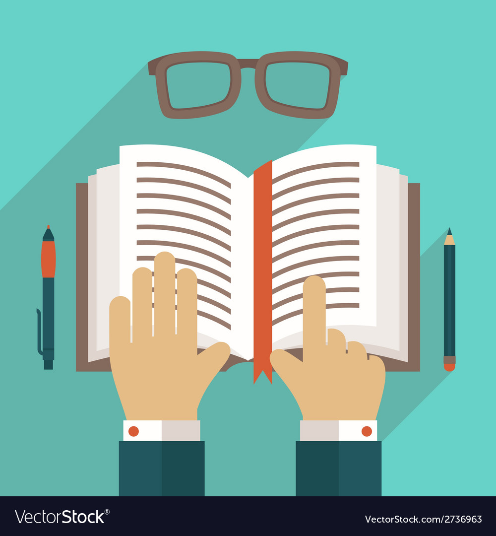 Book icon with hand Royalty Free Vector Image - VectorStock