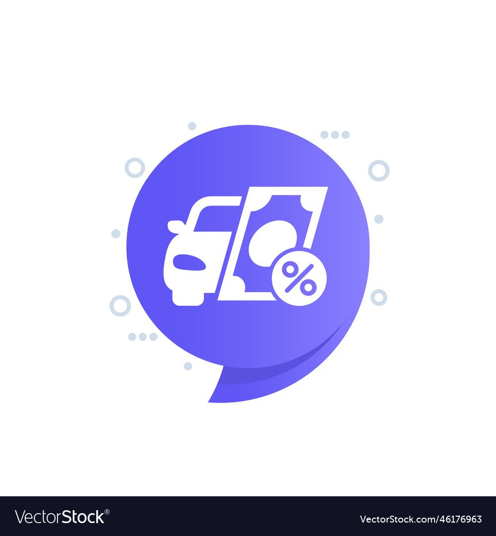 Car loan icon with money