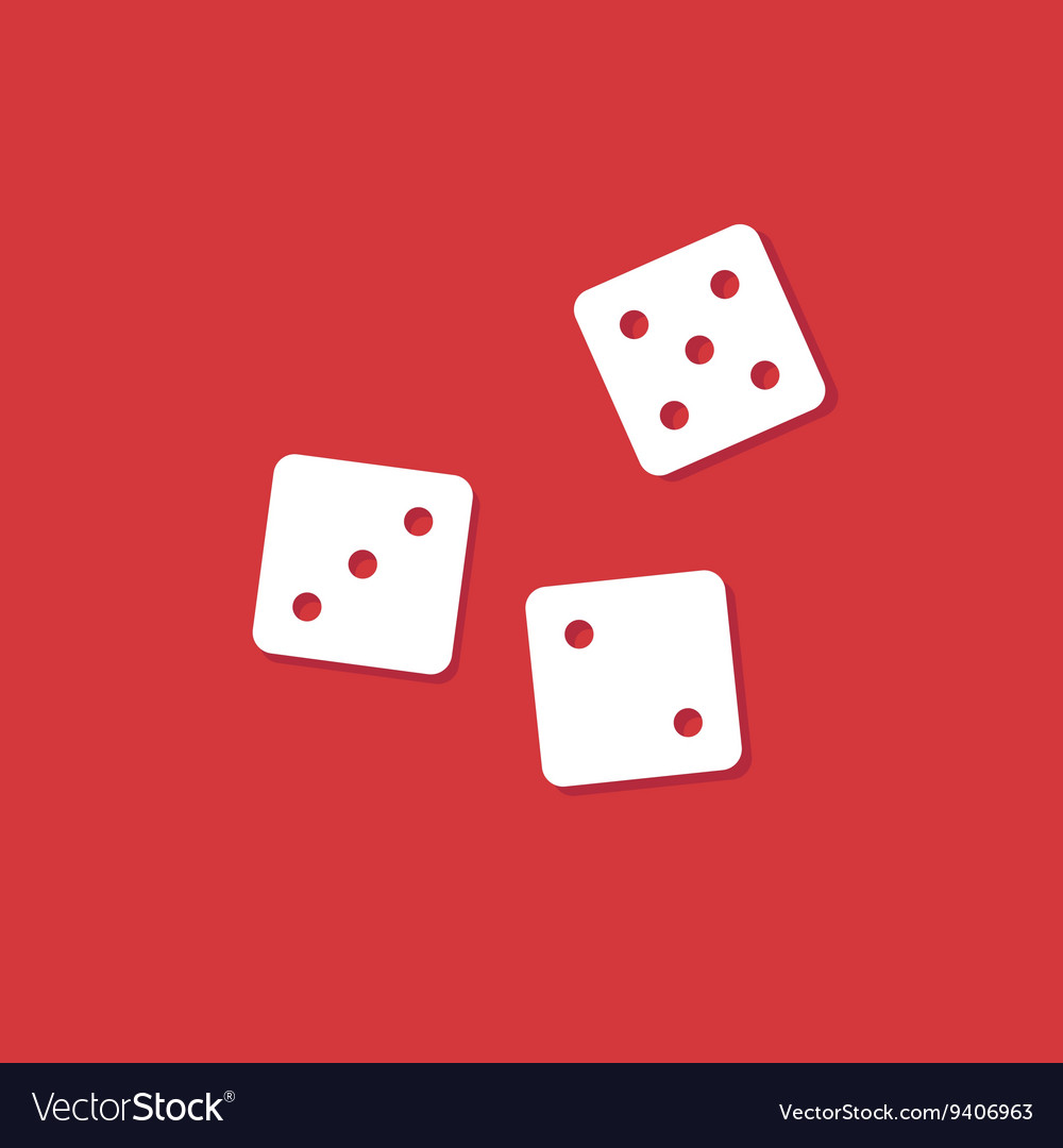 Dice cubes on red