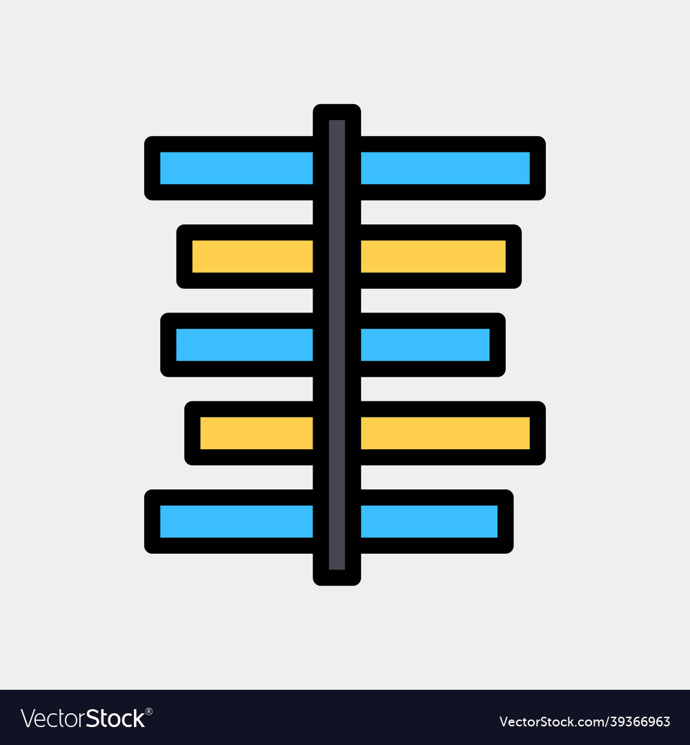 Gantt chart icon in filled line style for any