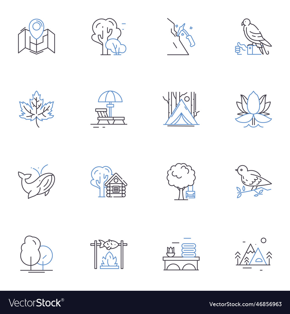 Hazardous journey line icons collection