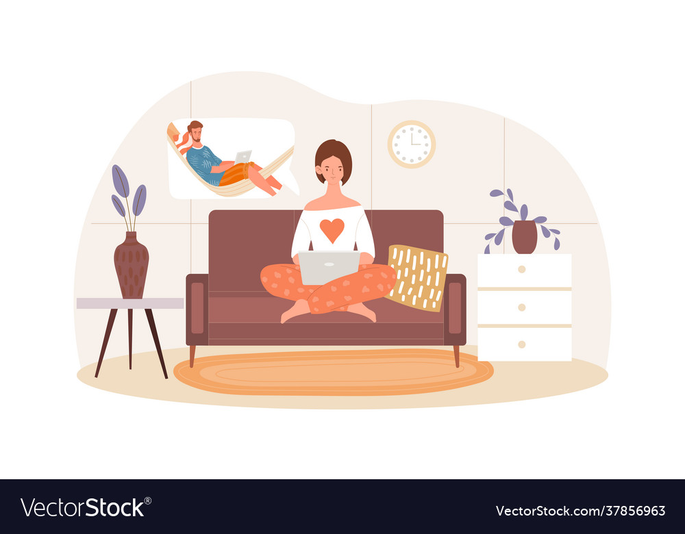 Male and female characters are spending time Vector Image