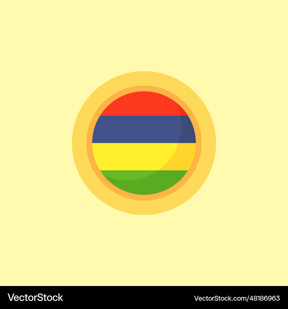 Mauritius - circular flag Royalty Free Vector Image