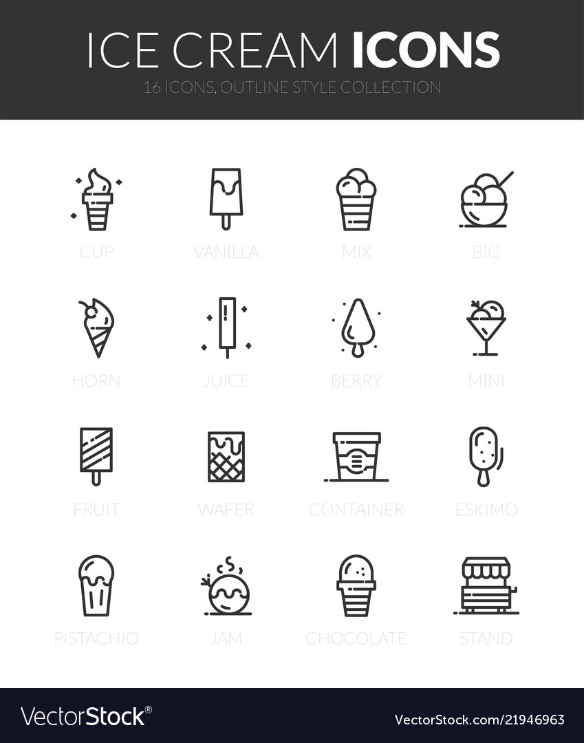 Outline black icons set vector image Outline black icons set