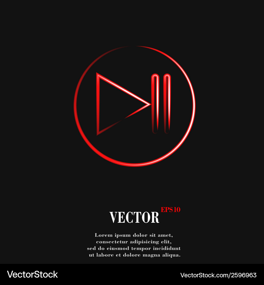 Play button web icon flat design Royalty Free Vector Image