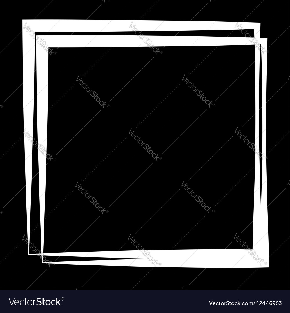 Random square contour frame border element vector image Random square contour frame border element