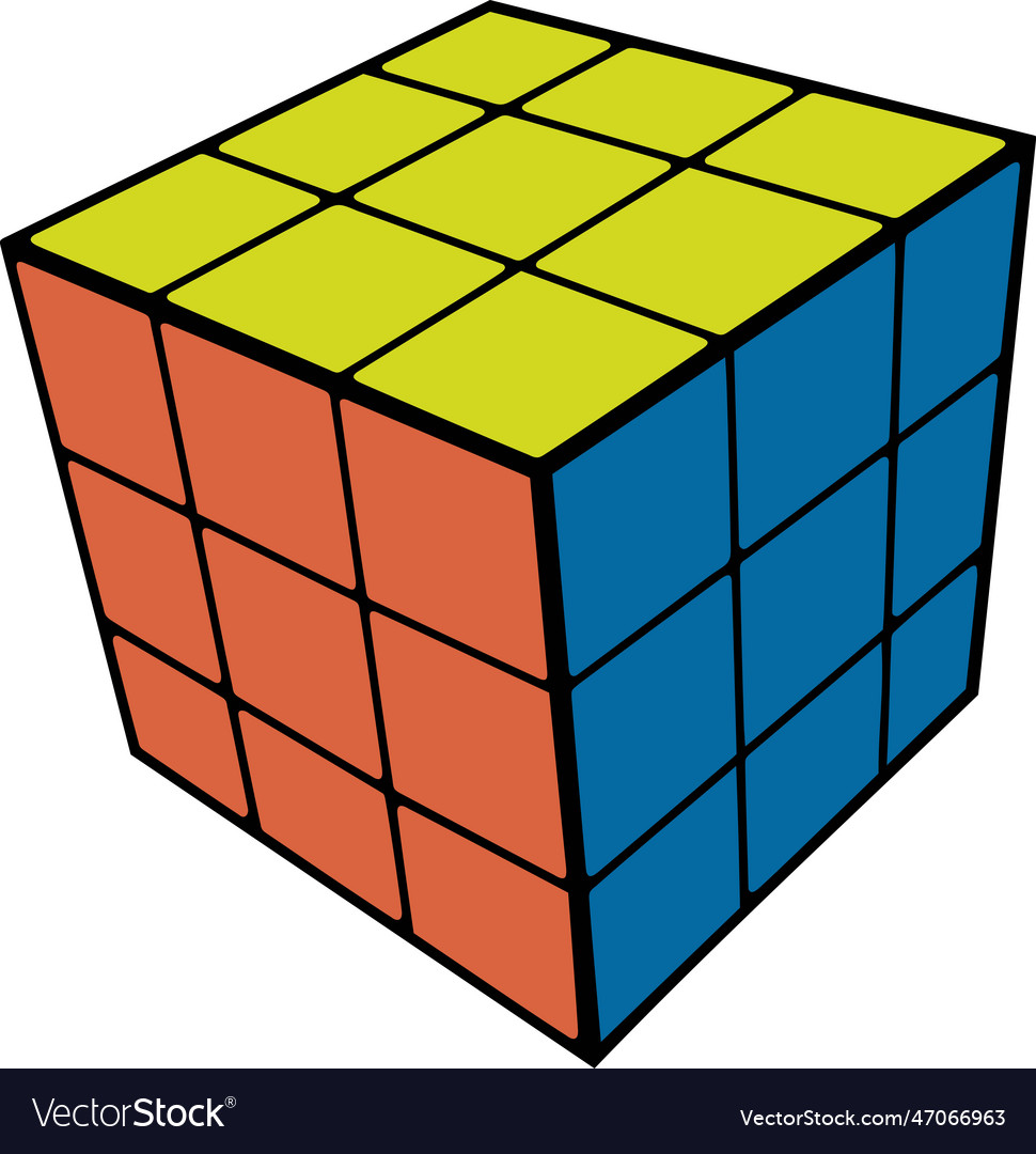 Rubiks cube combination puzzle icon Royalty Free Vector