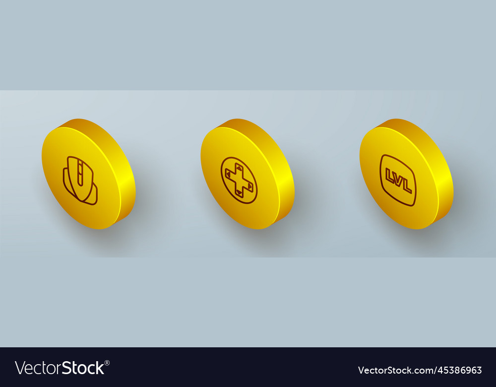 Isometrische Linie Computer Maus Spiel Controller vector image Isometrische Linie Computer Maus Spiel Controller