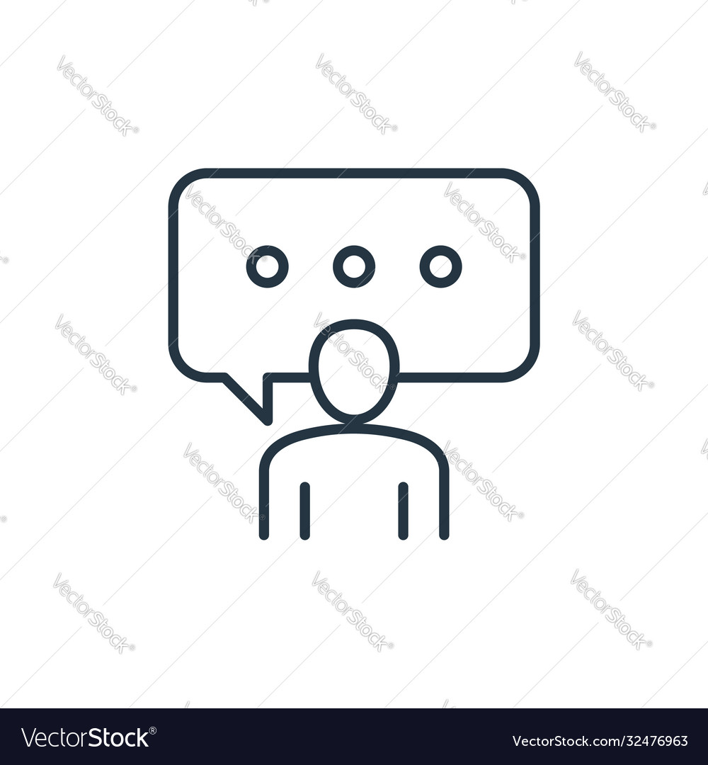 Speech icon editable stroke linear Vector Image Speech icon editable stroke linear